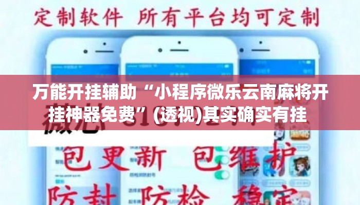 万能开挂辅助“小程序微乐云南麻将开挂神器免费”(透视)其实确实有挂 