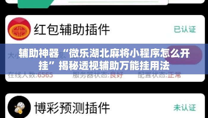 辅助神器“微乐湖北麻将小程序怎么开挂	”揭秘透视辅助万能挂用法