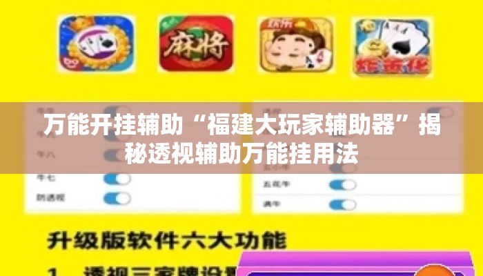 万能开挂辅助“福建大玩家辅助器”揭秘透视辅助万能挂用法