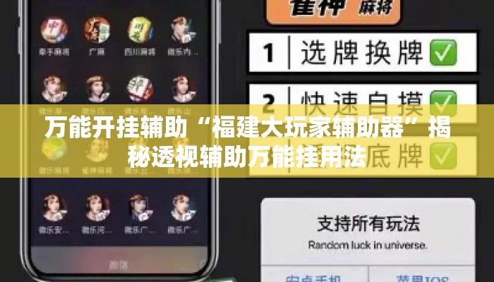 万能开挂辅助“福建大玩家辅助器”揭秘透视辅助万能挂用法