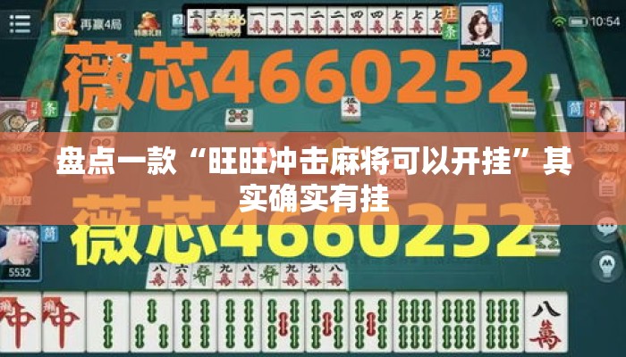 盘点一款“旺旺冲击麻将可以开挂”其实确实有挂