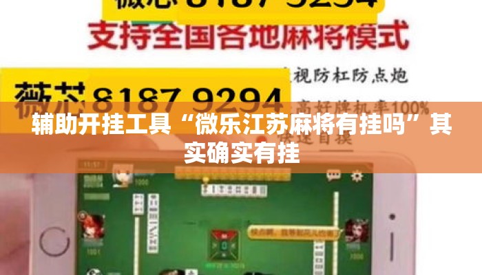 辅助开挂工具“微乐江苏麻将有挂吗”其实确实有挂