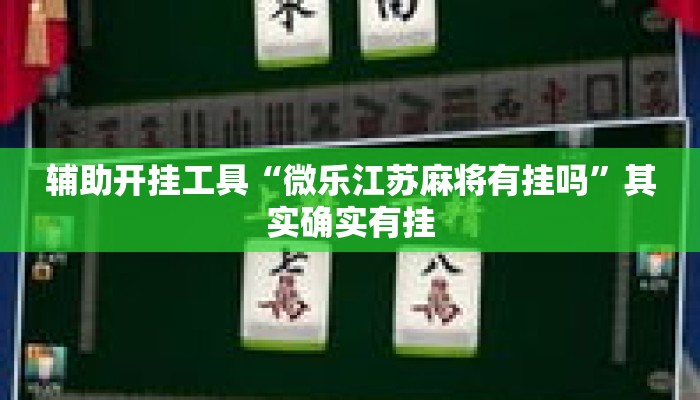 辅助开挂工具“微乐江苏麻将有挂吗	”其实确实有挂