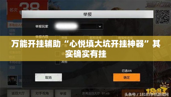 万能开挂辅助“心悦填大坑开挂神器”其实确实有挂