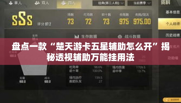 盘点一款“楚天游卡五星辅助怎么开”揭秘透视辅助万能挂用法