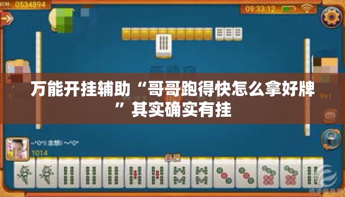万能开挂辅助“哥哥跑得快怎么拿好牌	”其实确实有挂