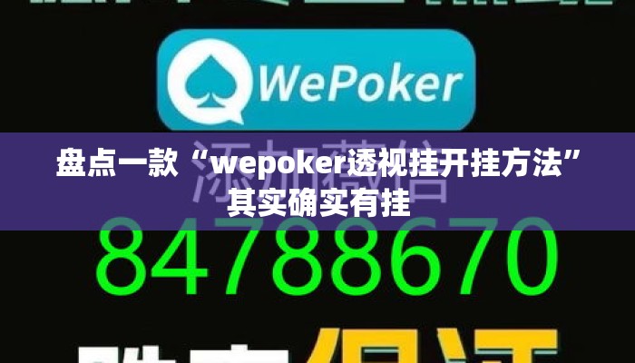 盘点一款“wepoker透视挂开挂方法	”其实确实有挂