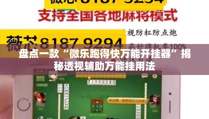 盘点一款“微乐跑得快万能开挂器	”揭秘透视辅助万能挂用法