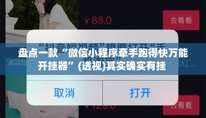 盘点一款“微信小程序牵手跑得快万能开挂器	”(透视)其实确实有挂 