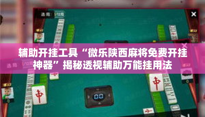 辅助开挂工具“微乐陕西麻将免费开挂神器”揭秘透视辅助万能挂用法
