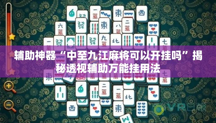辅助神器“中至九江麻将可以开挂吗”揭秘透视辅助万能挂用法
