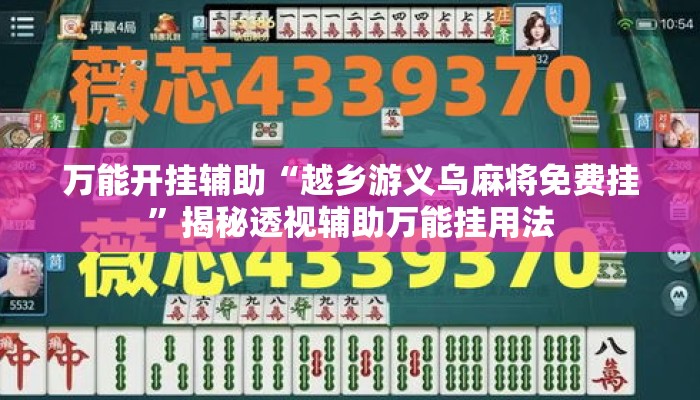 万能开挂辅助“越乡游义乌麻将免费挂”揭秘透视辅助万能挂用法