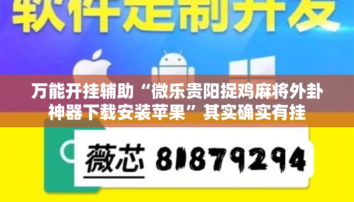 万能开挂辅助“微乐贵阳捉鸡麻将外卦神器下载安装苹果”其实确实有挂