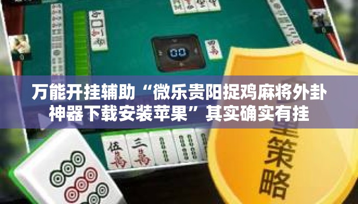 万能开挂辅助“微乐贵阳捉鸡麻将外卦神器下载安装苹果	”其实确实有挂