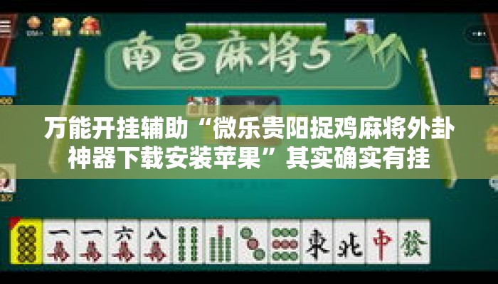万能开挂辅助“微乐贵阳捉鸡麻将外卦神器下载安装苹果”其实确实有挂