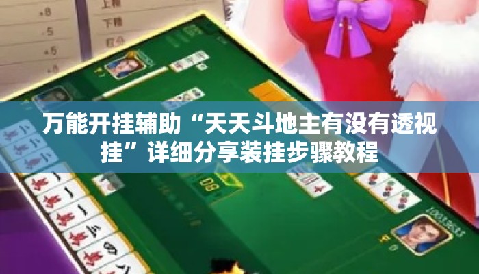 万能开挂辅助“天天斗地主有没有透视挂”详细分享装挂步骤教程