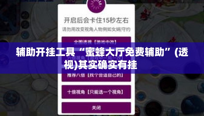 辅助开挂工具“蜜蜂大厅免费辅助	”(透视)其实确实有挂 