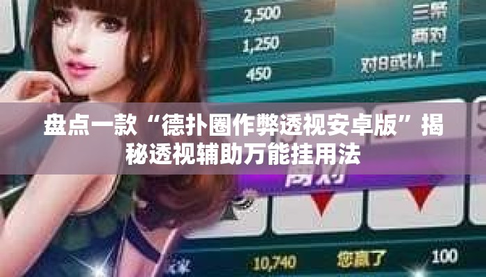 盘点一款“德扑圈作弊透视安卓版”揭秘透视辅助万能挂用法