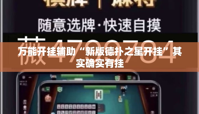 万能开挂辅助“新版德扑之星开挂	”其实确实有挂