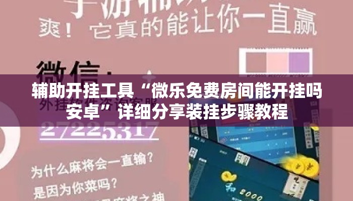 辅助开挂工具“微乐免费房间能开挂吗安卓”详细分享装挂步骤教程