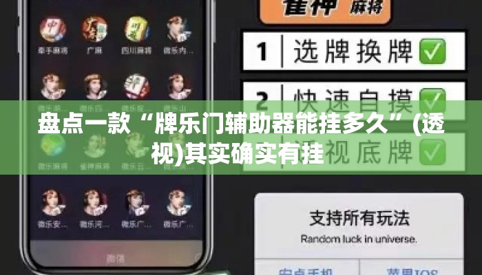 盘点一款“牌乐门辅助器能挂多久”(透视)其实确实有挂 