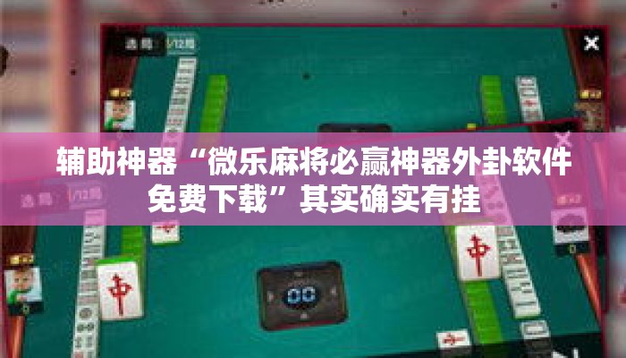 辅助神器“微乐麻将必赢神器外卦软件免费下载”其实确实有挂