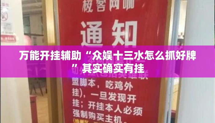 万能开挂辅助“众娱十三水怎么抓好牌”其实确实有挂
