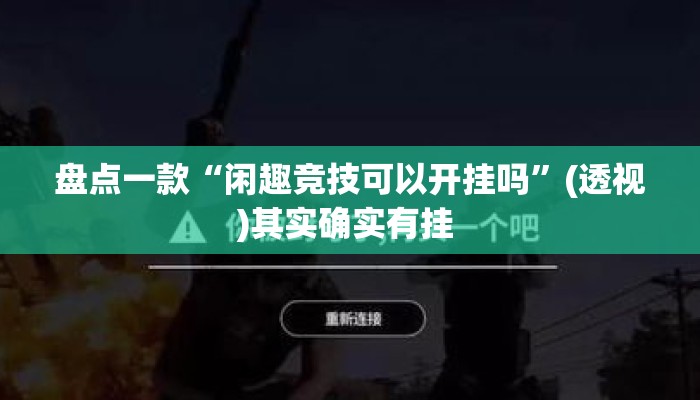 盘点一款“闲趣竞技可以开挂吗”(透视)其实确实有挂 