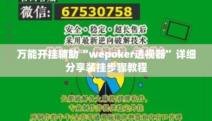 万能开挂辅助“wepoker透视器”详细分享装挂步骤教程