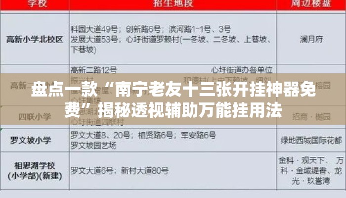 盘点一款“南宁老友十三张开挂神器免费”揭秘透视辅助万能挂用法