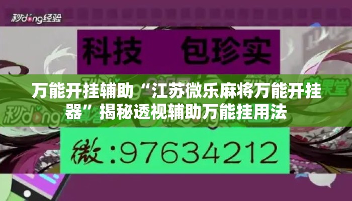 万能开挂辅助“江苏微乐麻将万能开挂器	”揭秘透视辅助万能挂用法