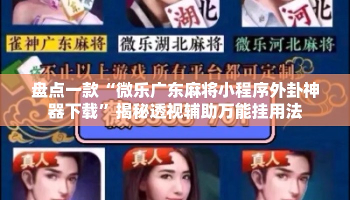 盘点一款“微乐广东麻将小程序外卦神器下载”揭秘透视辅助万能挂用法