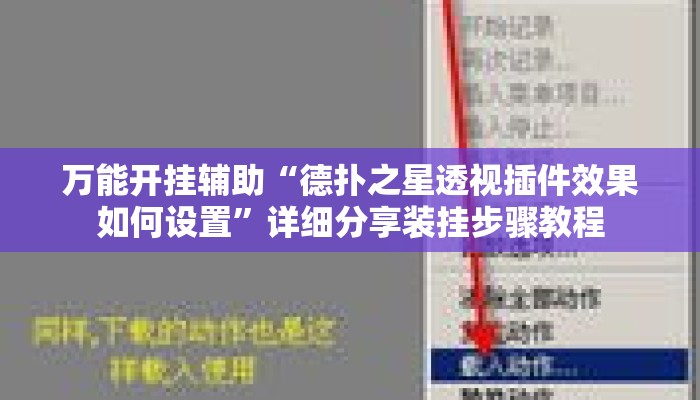 万能开挂辅助“德扑之星透视插件效果如何设置”详细分享装挂步骤教程