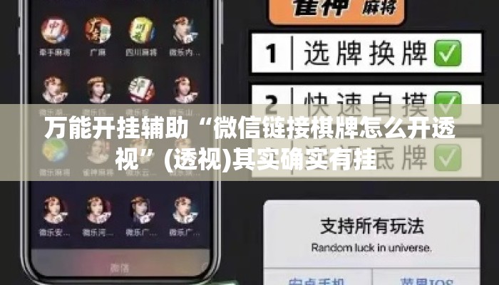 万能开挂辅助“微信链接棋牌怎么开透视”(透视)其实确实有挂 