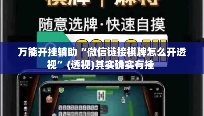 万能开挂辅助“微信链接棋牌怎么开透视”(透视)其实确实有挂 