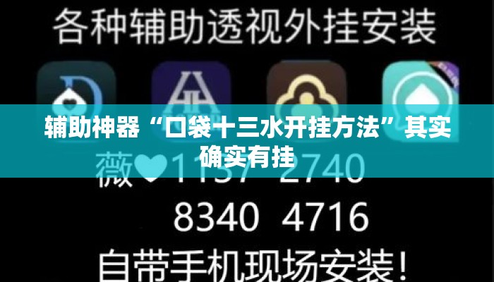 辅助神器“口袋十三水开挂方法”其实确实有挂