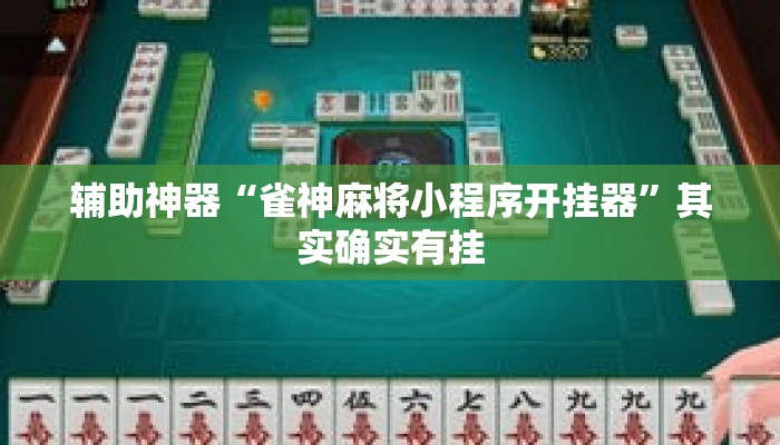 辅助神器“雀神麻将小程序开挂器”其实确实有挂