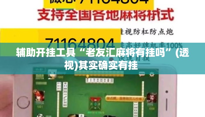 辅助开挂工具“老友汇麻将有挂吗”(透视)其实确实有挂 