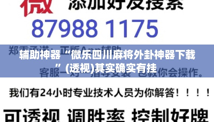 辅助神器“微乐四川麻将外卦神器下载”(透视)其实确实有挂 