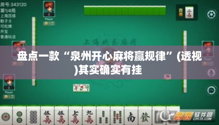 盘点一款“泉州开心麻将赢规律	”(透视)其实确实有挂 