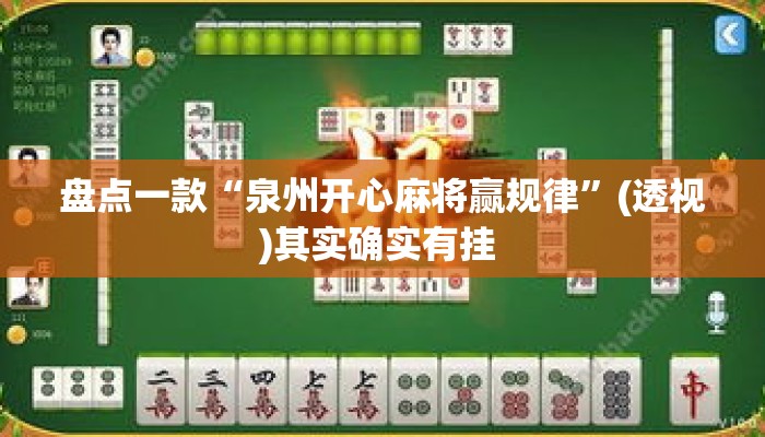 盘点一款“泉州开心麻将赢规律”(透视)其实确实有挂 