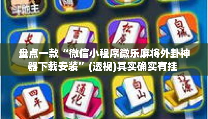 盘点一款“微信小程序微乐麻将外卦神器下载安装	”(透视)其实确实有挂 