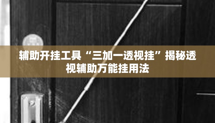 辅助开挂工具“三加一透视挂”揭秘透视辅助万能挂用法