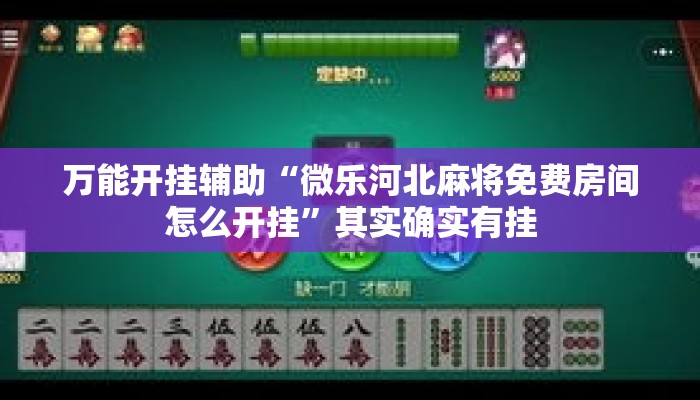 万能开挂辅助“微乐河北麻将免费房间怎么开挂”其实确实有挂