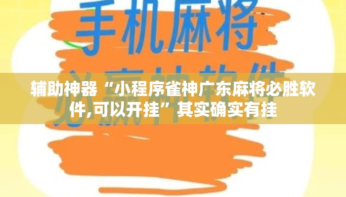 辅助神器“小程序雀神广东麻将必胜软件,可以开挂”其实确实有挂