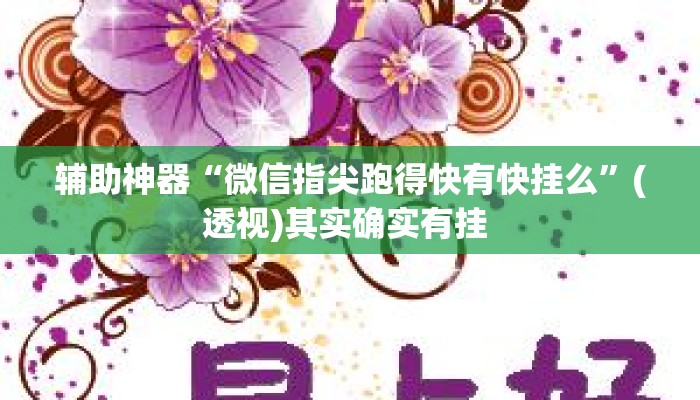 辅助神器“微信指尖跑得快有快挂么	”(透视)其实确实有挂 