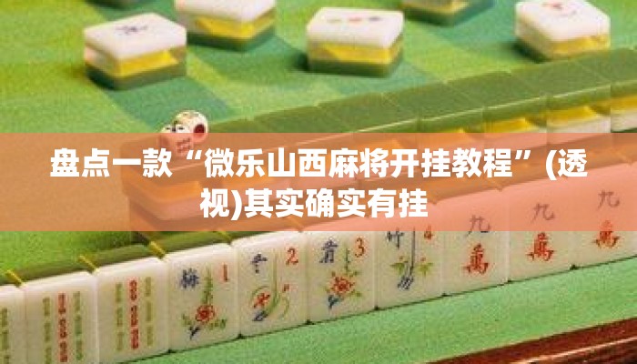 盘点一款“微乐山西麻将开挂教程	”(透视)其实确实有挂 