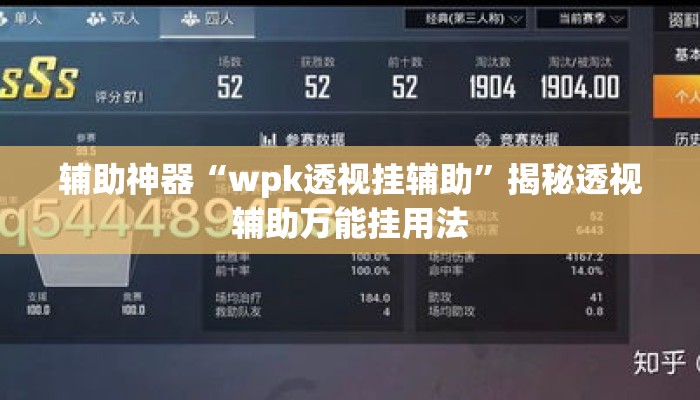 辅助神器“wpk透视挂辅助”揭秘透视辅助万能挂用法