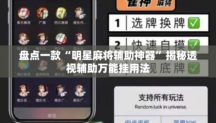 盘点一款“明星麻将辅助神器”揭秘透视辅助万能挂用法