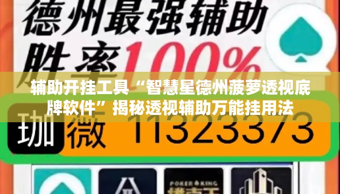 辅助开挂工具“智慧星德州菠萝透视底牌软件”揭秘透视辅助万能挂用法